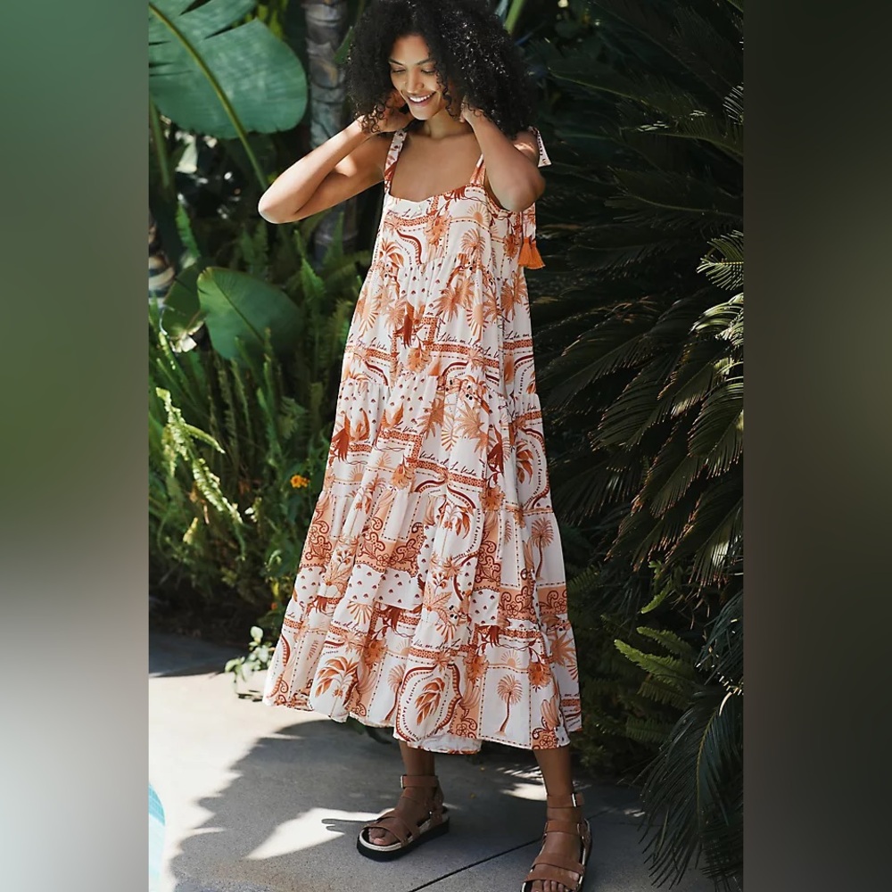 NWT Anthropologie Encantadore Tanya Canaan Midi Dress Size Small
